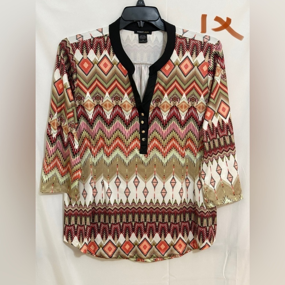 Multicolor Geometric Women's Top